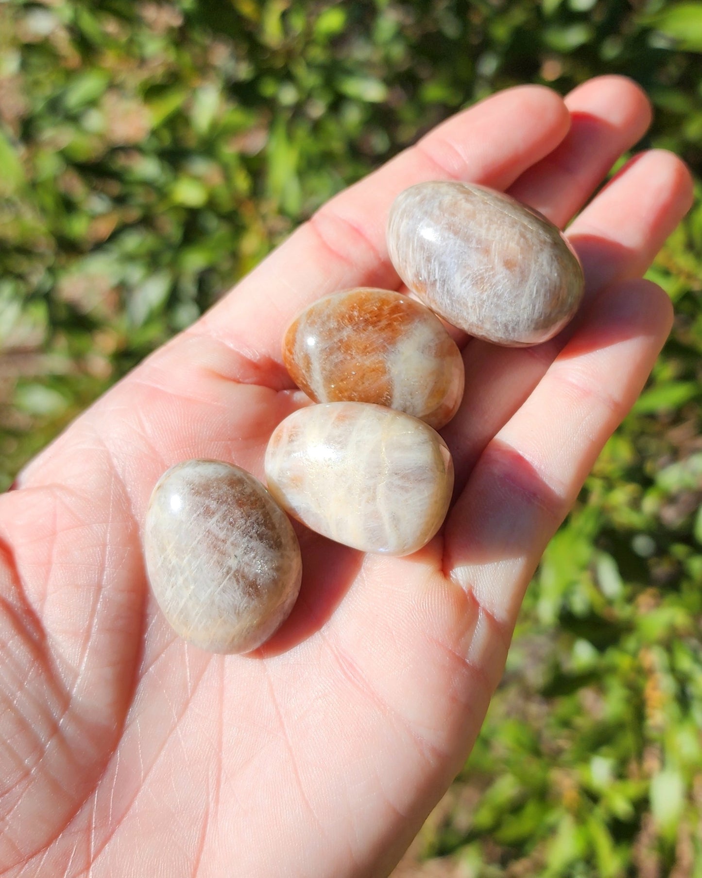 Sunstone in Moonstone aka Belomerite Tumble