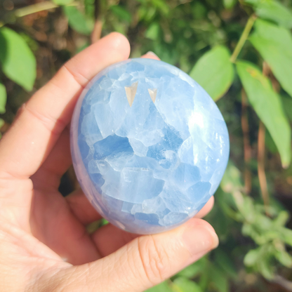 Large Blue Calcite Palm Stone