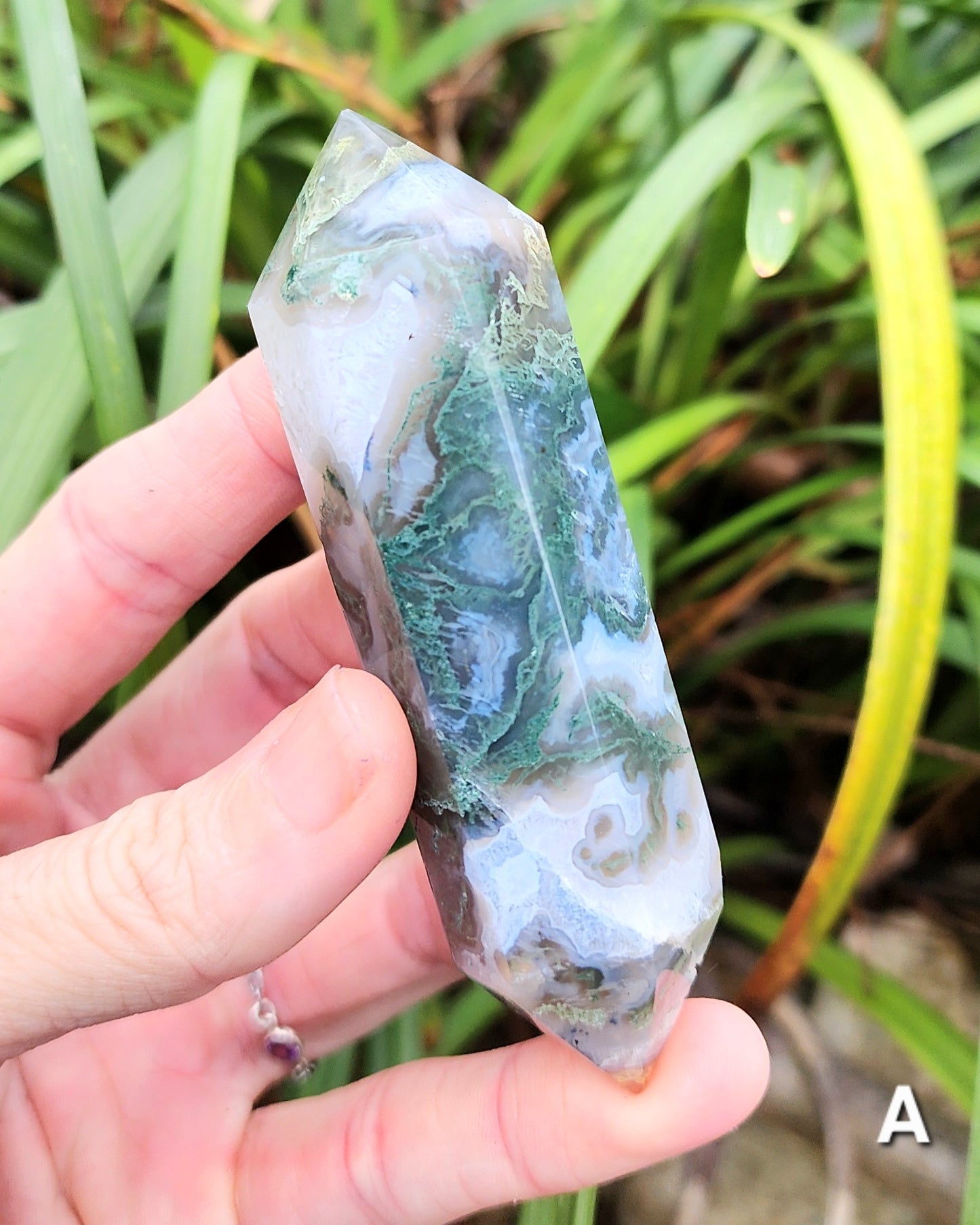 Moss Agate Double Terminated Points