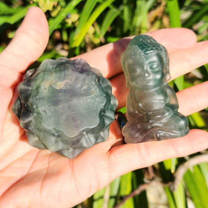 Fluorite Buddha on Lotus