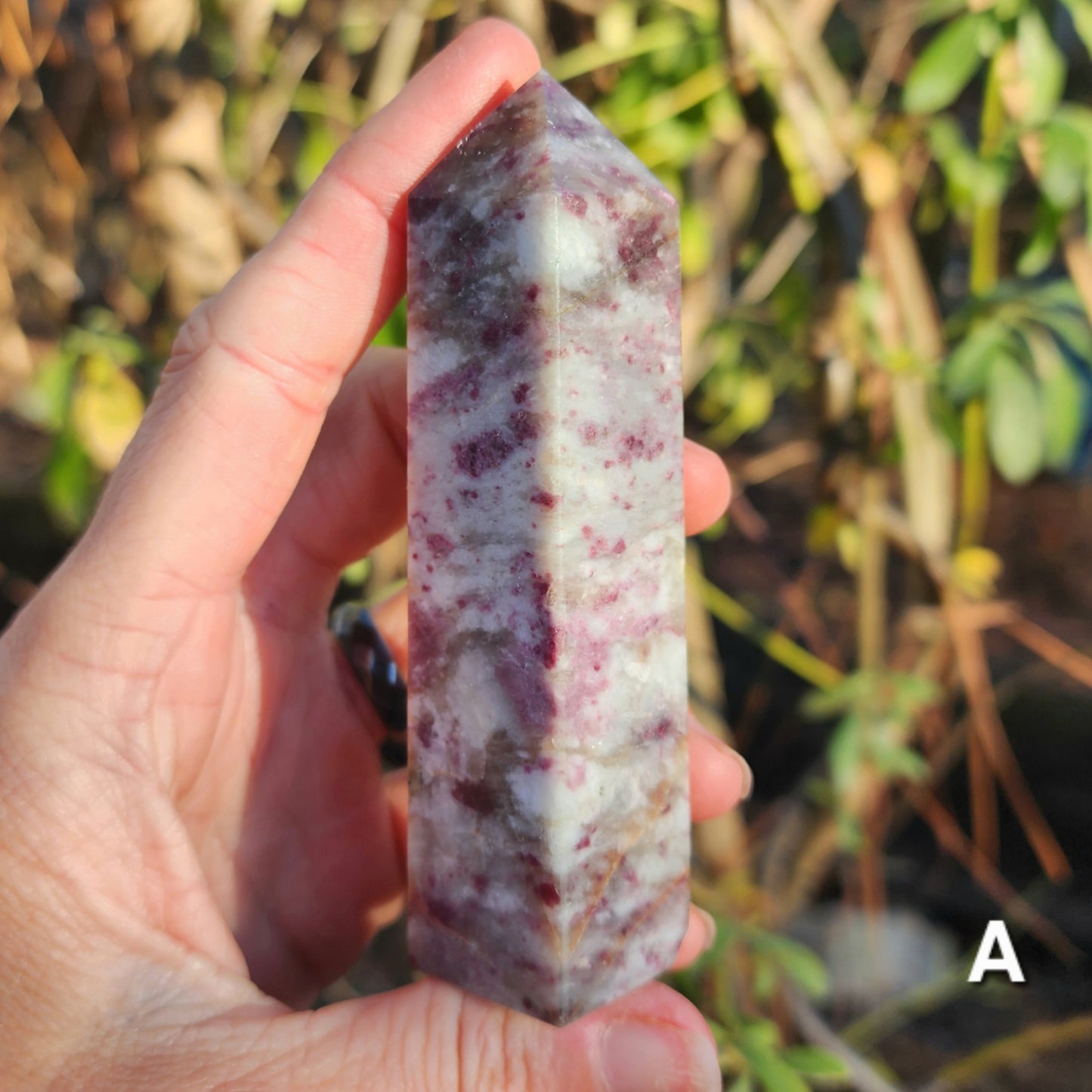 Rubellite Obelisk (Pink Tourmaline in Quartz)