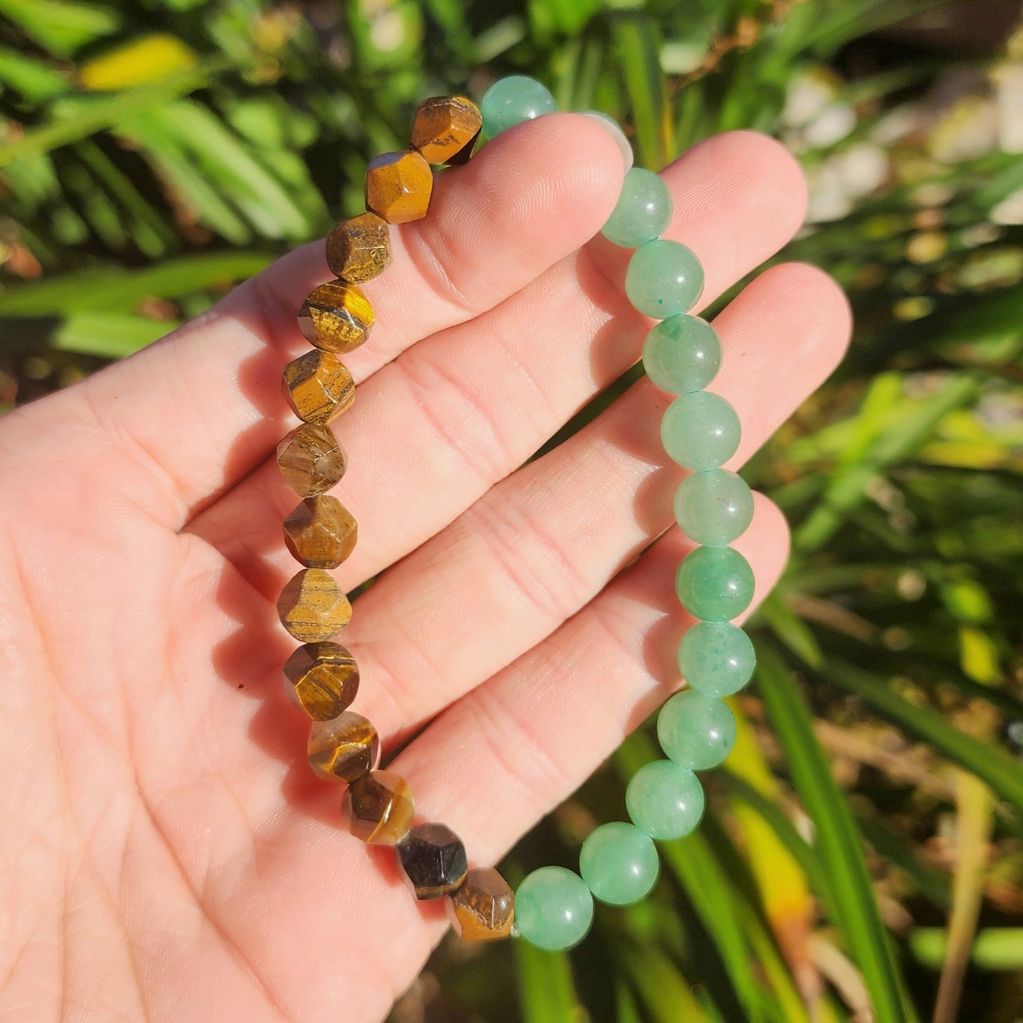 Tiger Eye & Green Aventurine Stretchy Bracelet