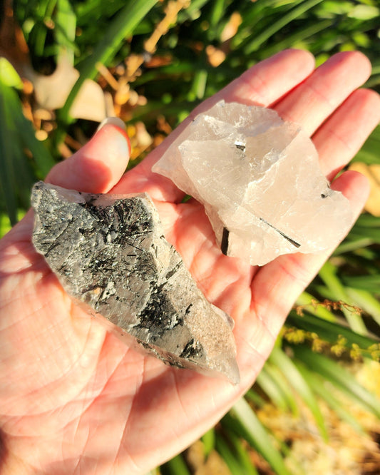 Raw Black Tourmaline in Quartz aka Tourmalinated Quartz