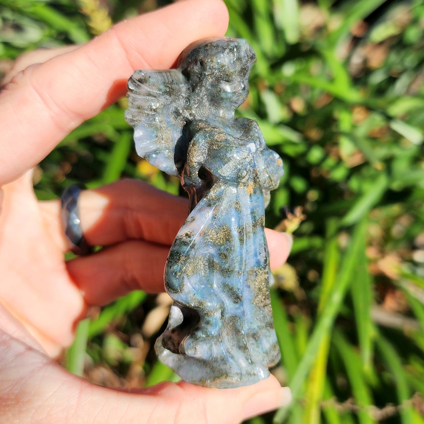 Moss Agate Guardian Angel