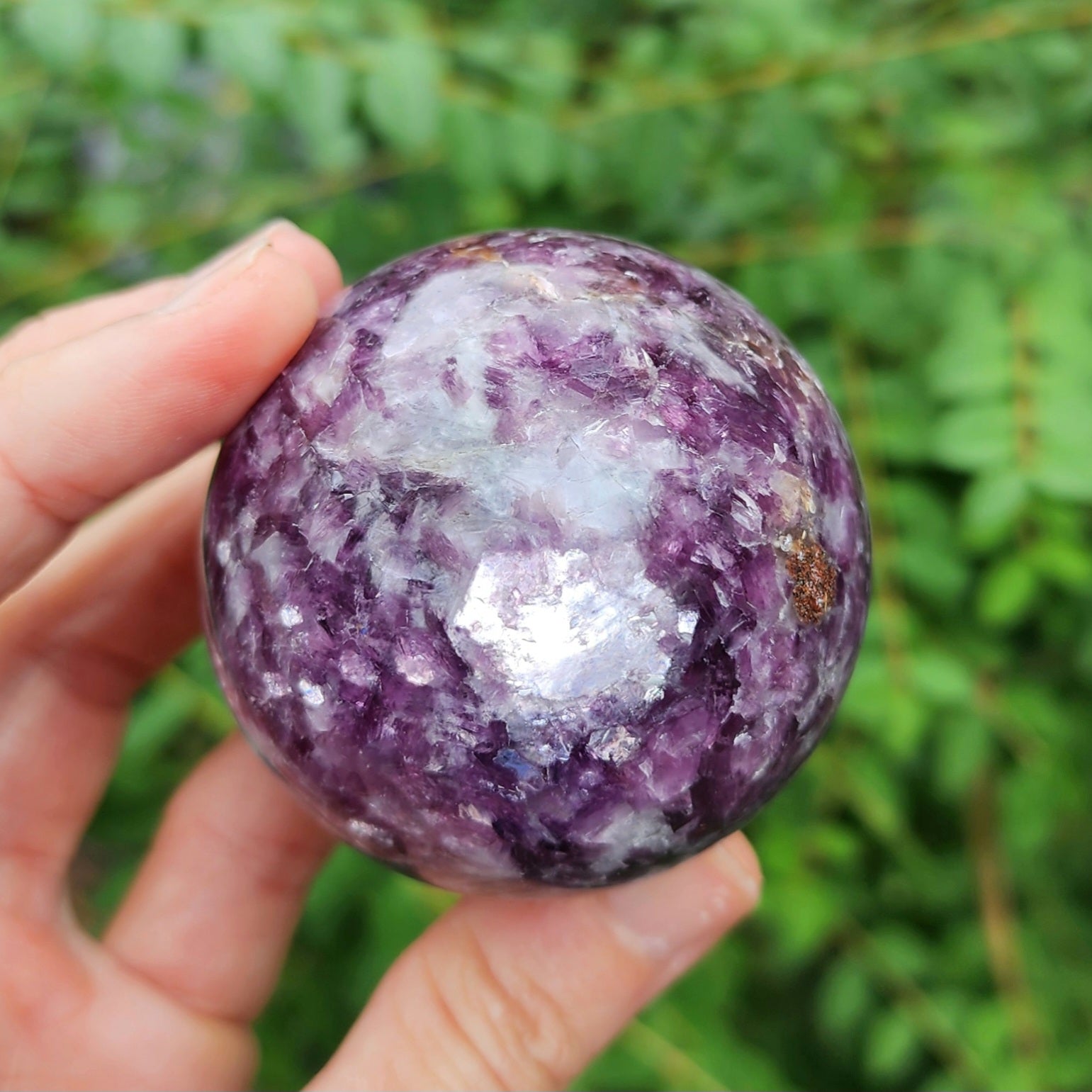 Gemmy Lepidolite Sphere – Twisted Goddess Crystals