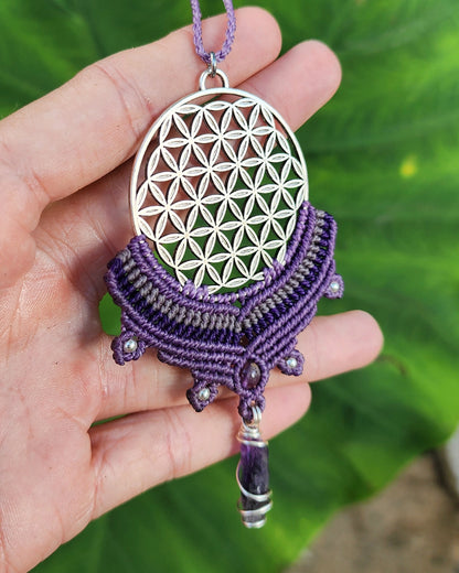 Flower Of Life Macrame Necklace