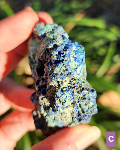 Azurite in Chrysocolla Specimens