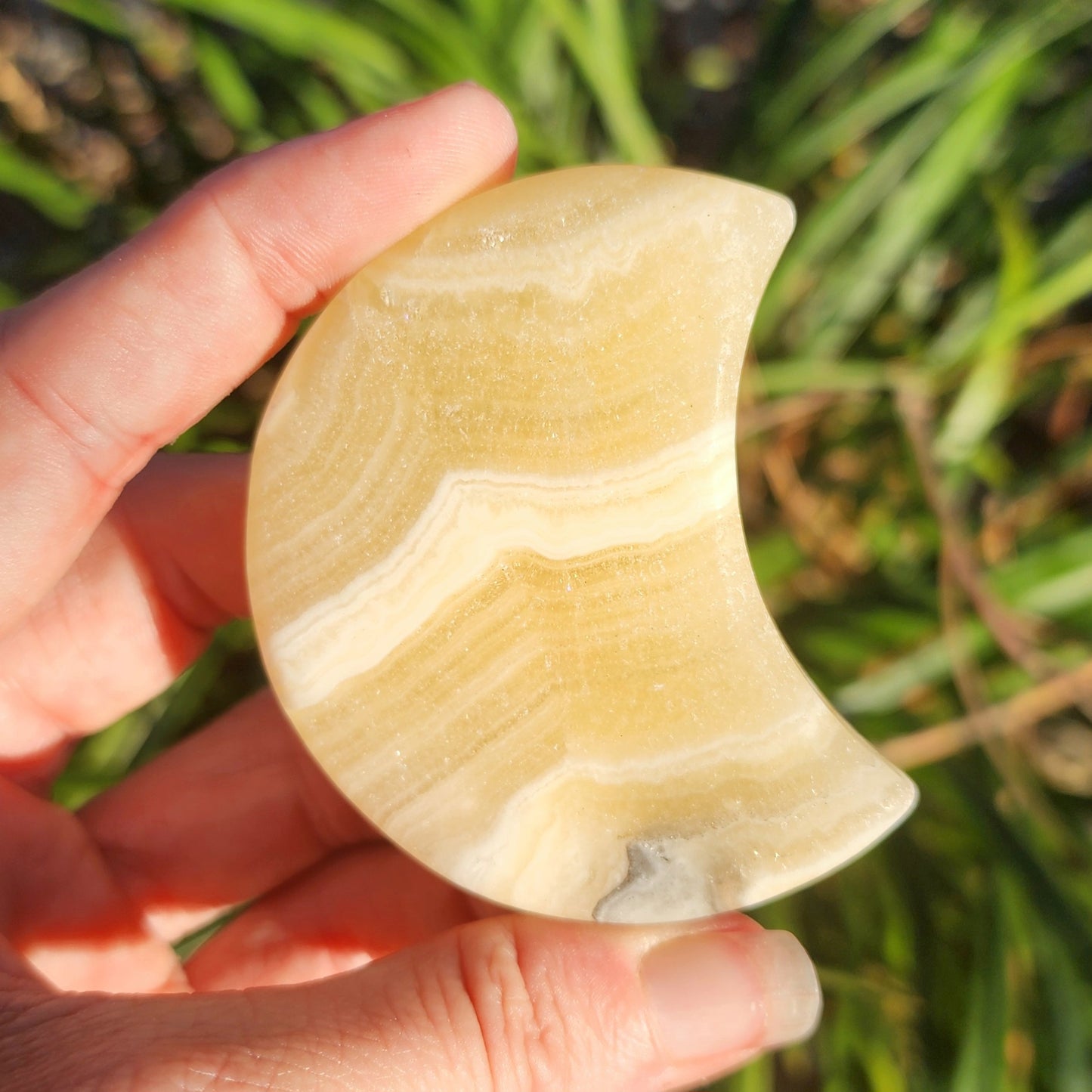 Banded Orange Calcite Moon