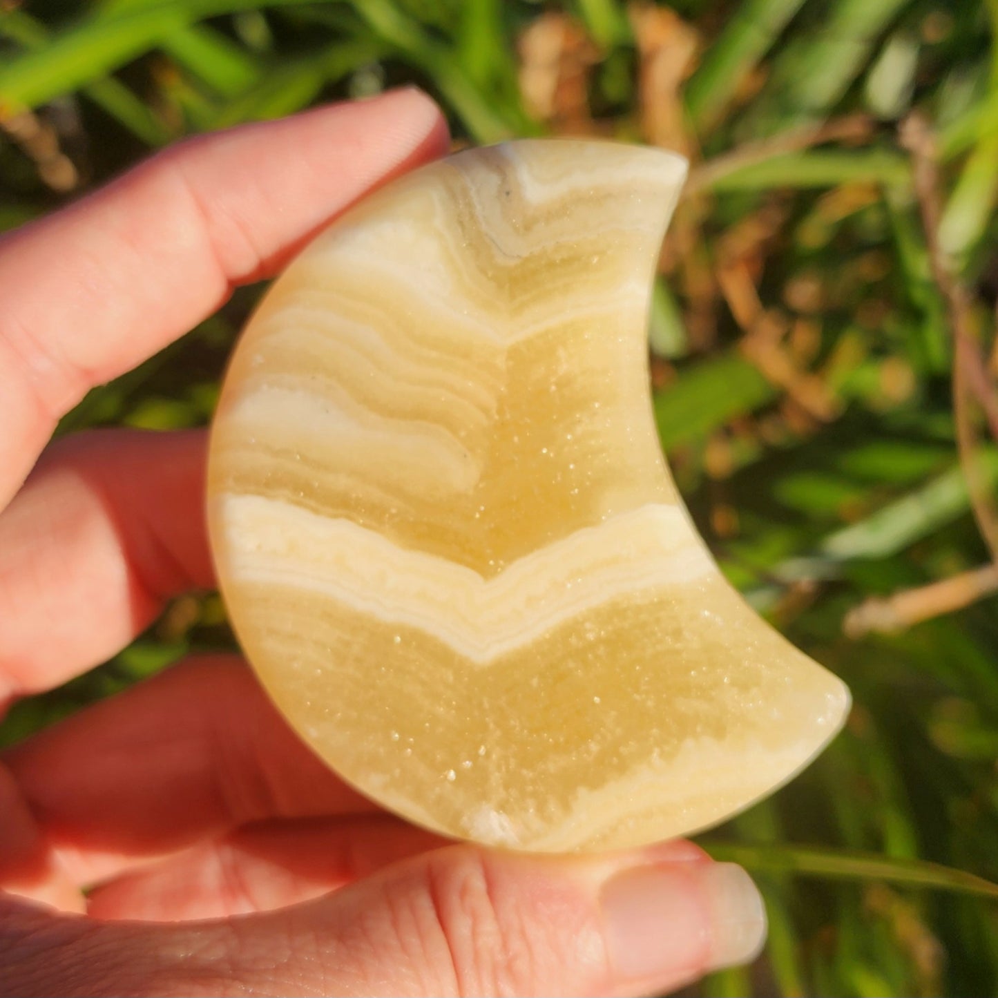 Banded Orange Calcite Moon