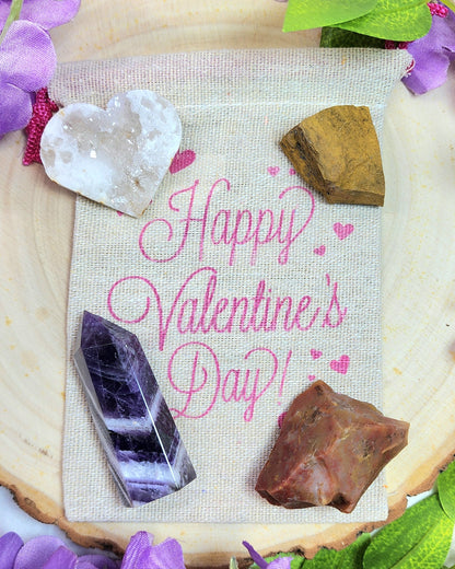 Valentine's Day Crystal Drawstring Bag