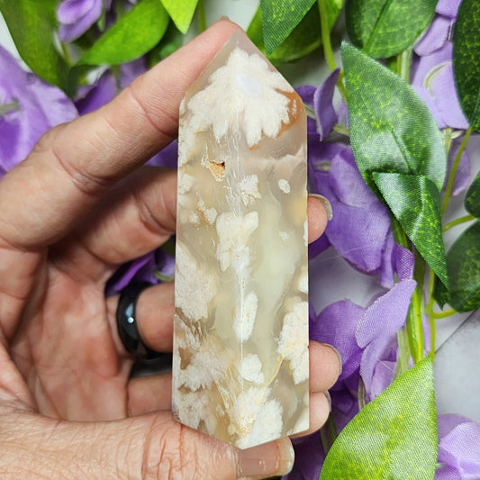 Flower Agate Obelisk