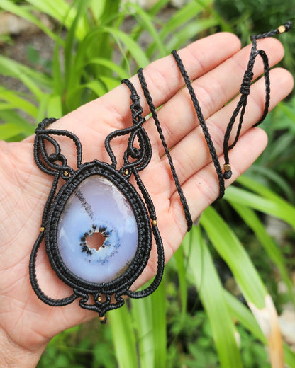 Dendritic Opal Macrame Necklace