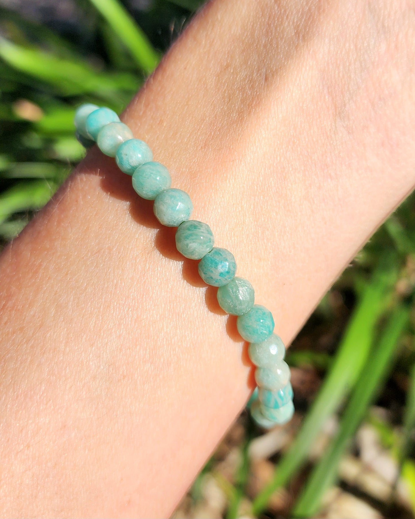 Amazonite Faceted Stretchy Bracelet