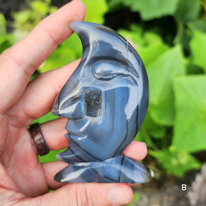 Druzy Agate Standing Man in the Moon