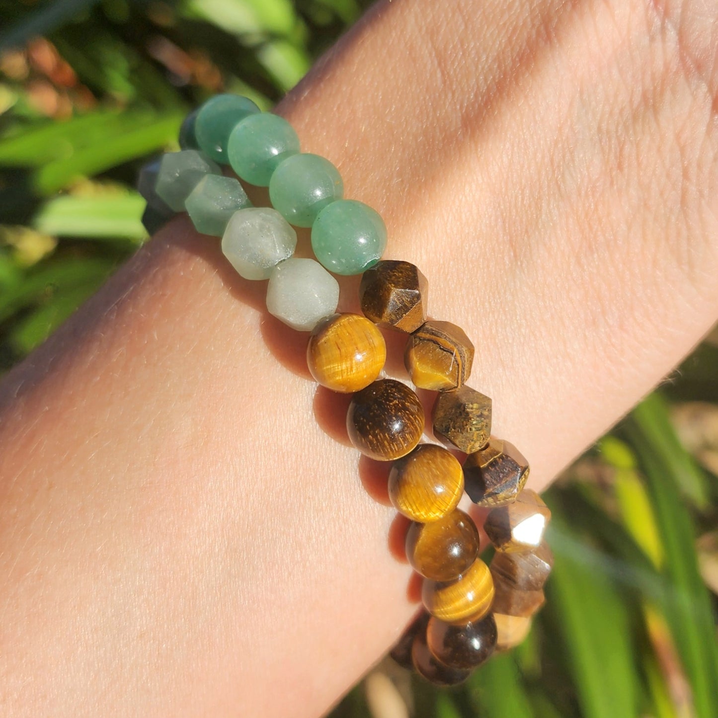 Tiger Eye & Green Aventurine Stretchy Bracelet