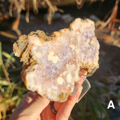 Pink Amethyst Slab with Amethyst and Flower Agate