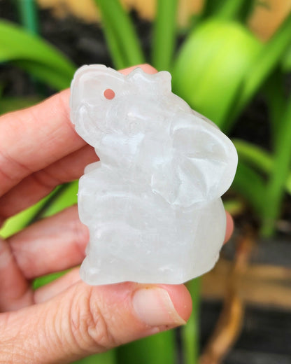 Sitting Elephant Carving