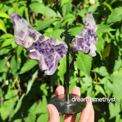 Dragon Wings (Dream Amethyst, Maligano Jasper, Mexican Agate, or Rainbow Fluorite)