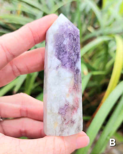 Unicorn Stone Towers (Lepidolite, Pink Tourmaline, Smoky Quartz, and Albite)