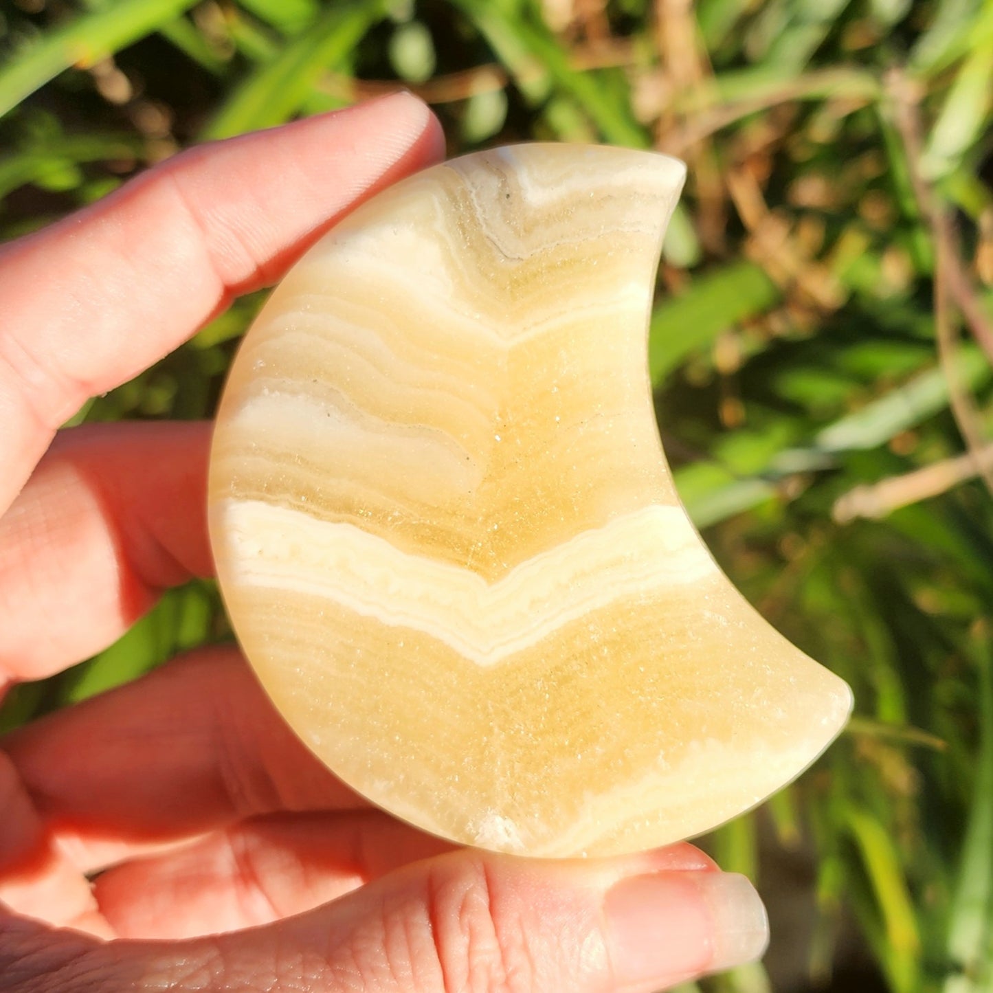 Banded Orange Calcite Moon