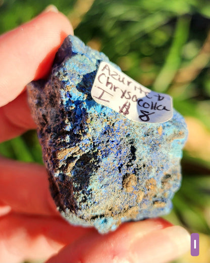 Azurite in Chrysocolla Specimens