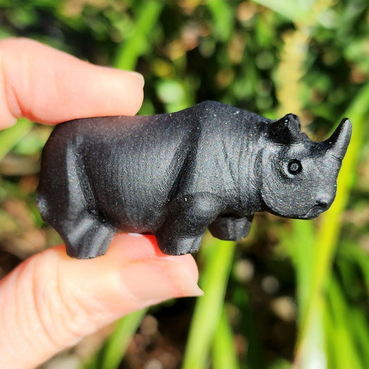 Matte Black Obsidian Rhino