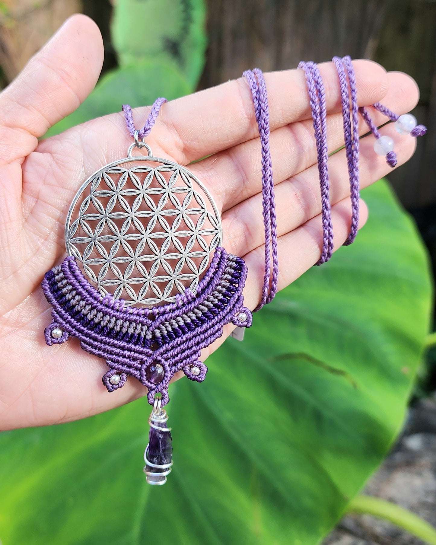 Flower Of Life Macrame Necklace