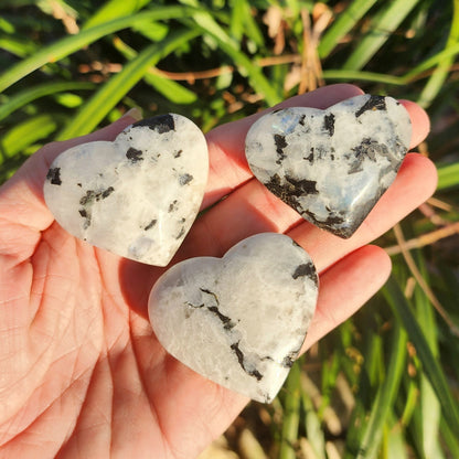 Rainbow Moonstone Hearts