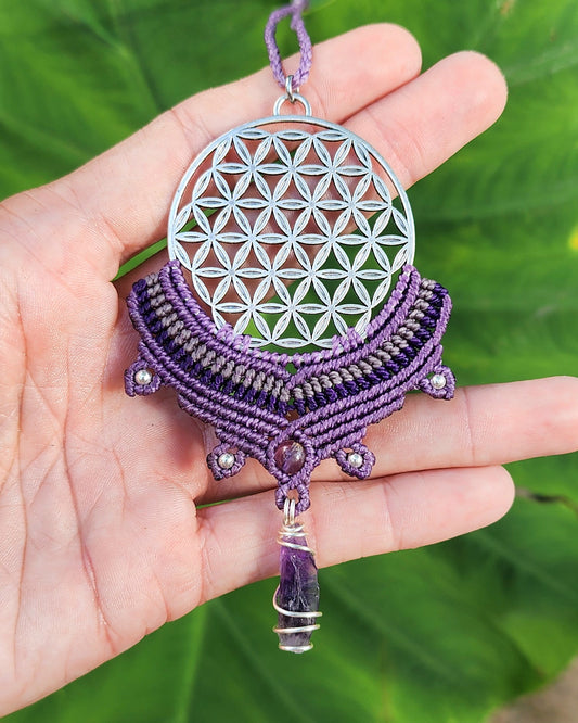 Flower Of Life Macrame Necklace