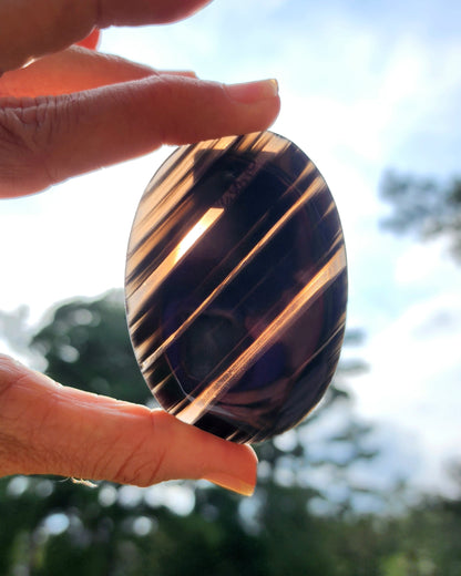 Midnight Lace Obsidian Palm Stone