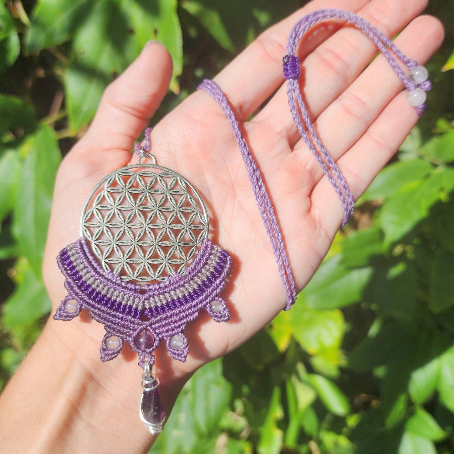 Flower Of Life Macrame Necklace