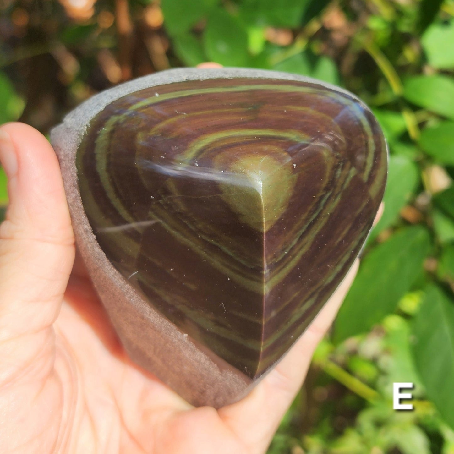 Rainbow Obsidian Half Polished 'Hearts'