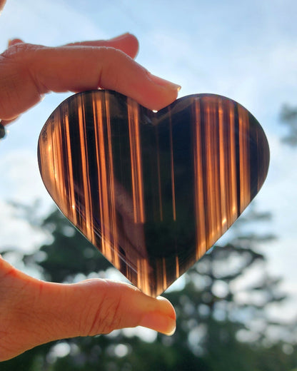 Midnight Lace Obsidian Heart on Stand
