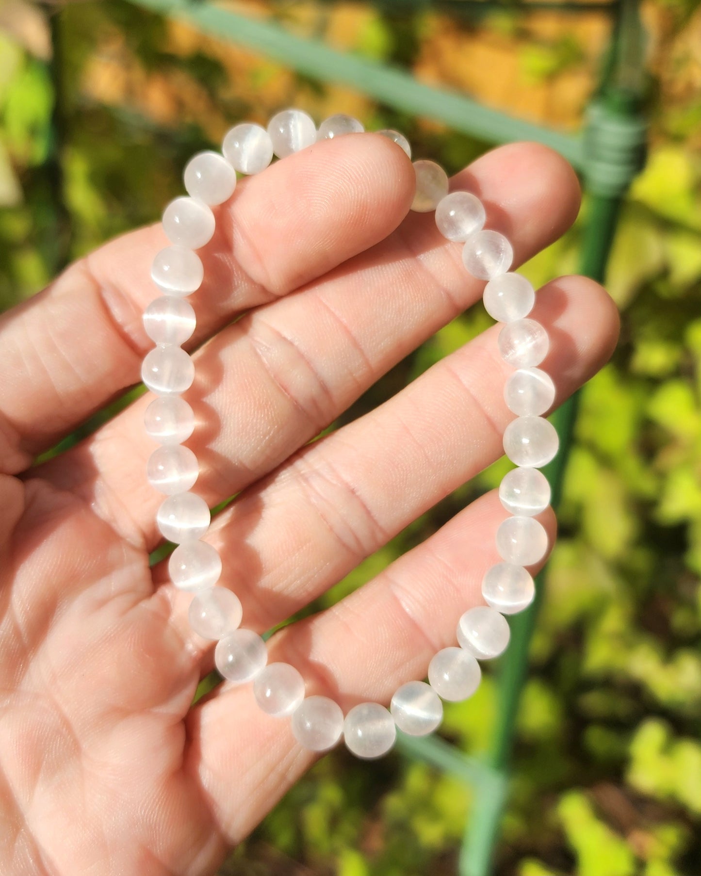 Satin Spar Selenite Stretchy Bracelet