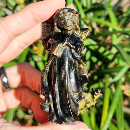 Gold Sheen Obsidian Guardian Angel