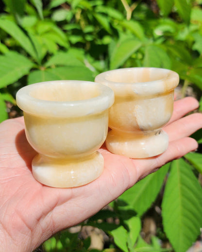 Orange/Yellow Calcite Mortar & Pestle