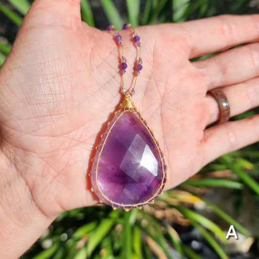 Amethyst Dainty Macrame Necklaces