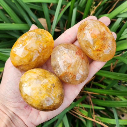 Golden Healer Quartz Palm Stone