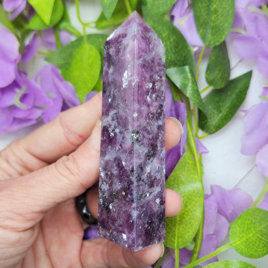 Gemmy Lepidolite Obelisk