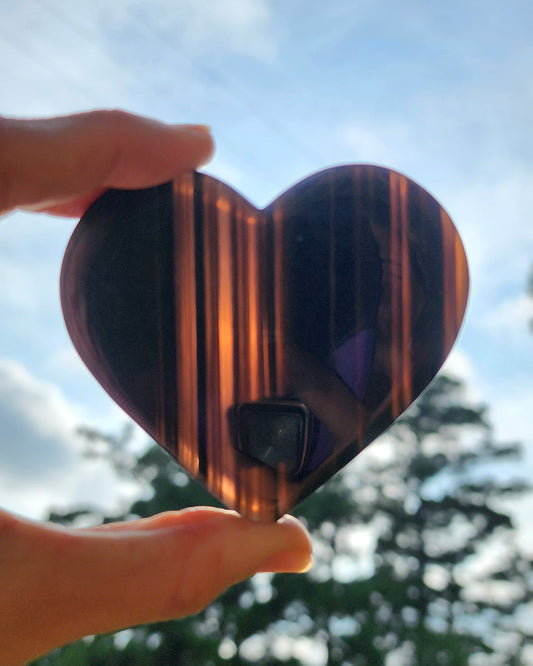 Midnight Lace Obsidian Heart on Stand