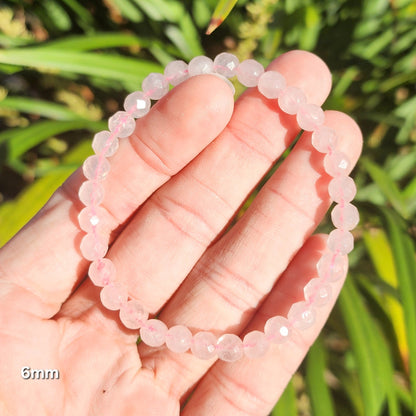 Faceted Rose Quartz Stretchy Bracelet