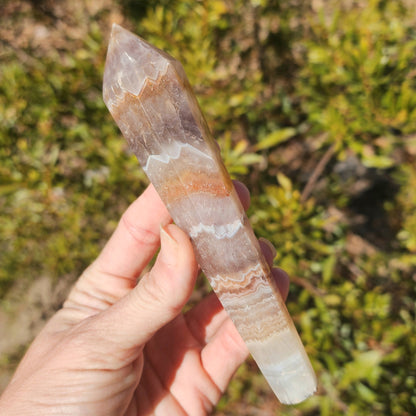 Amethyst x Crazy Lace Agate Wand on Stand