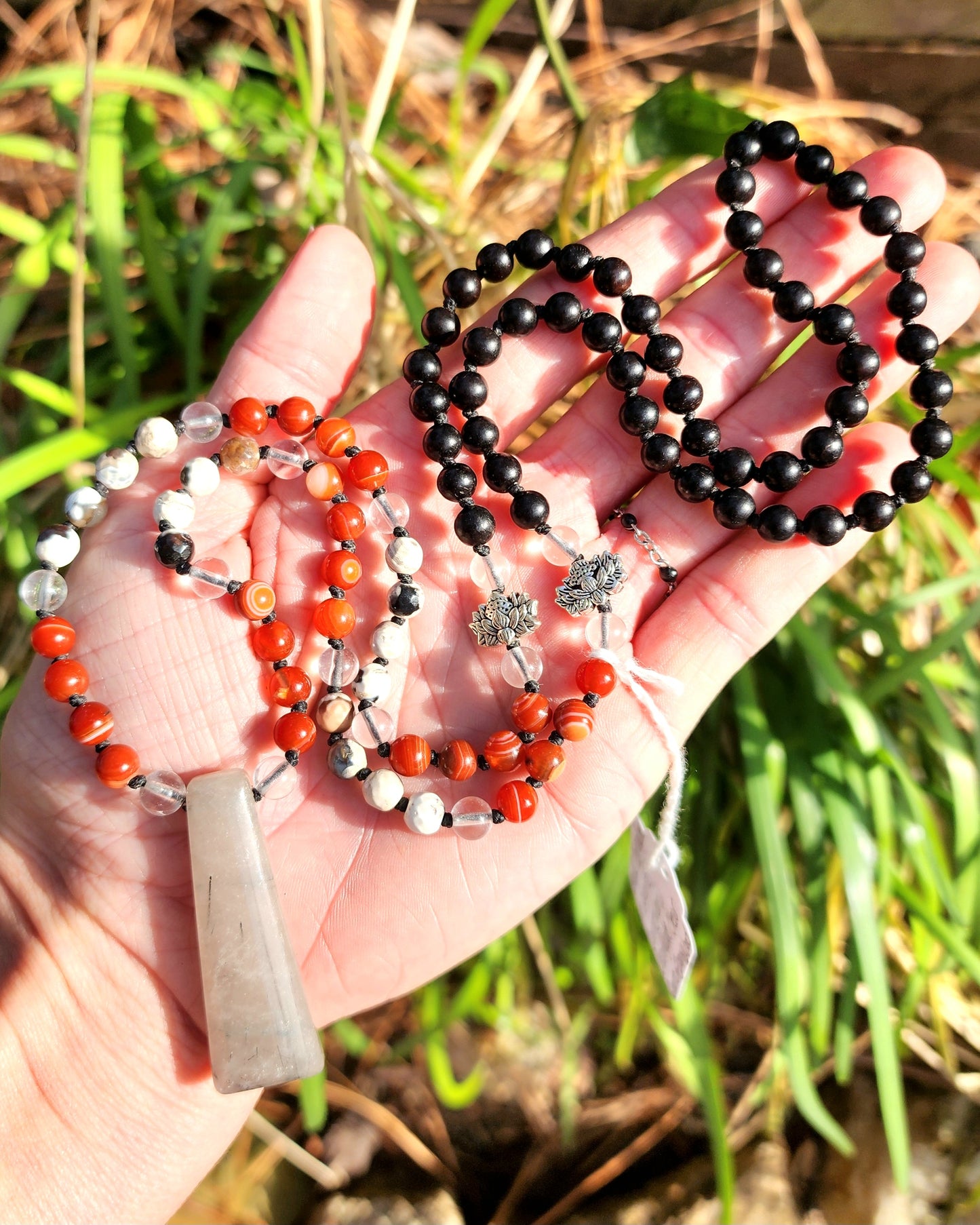 Carnelian Orca Agate Mala Necklace