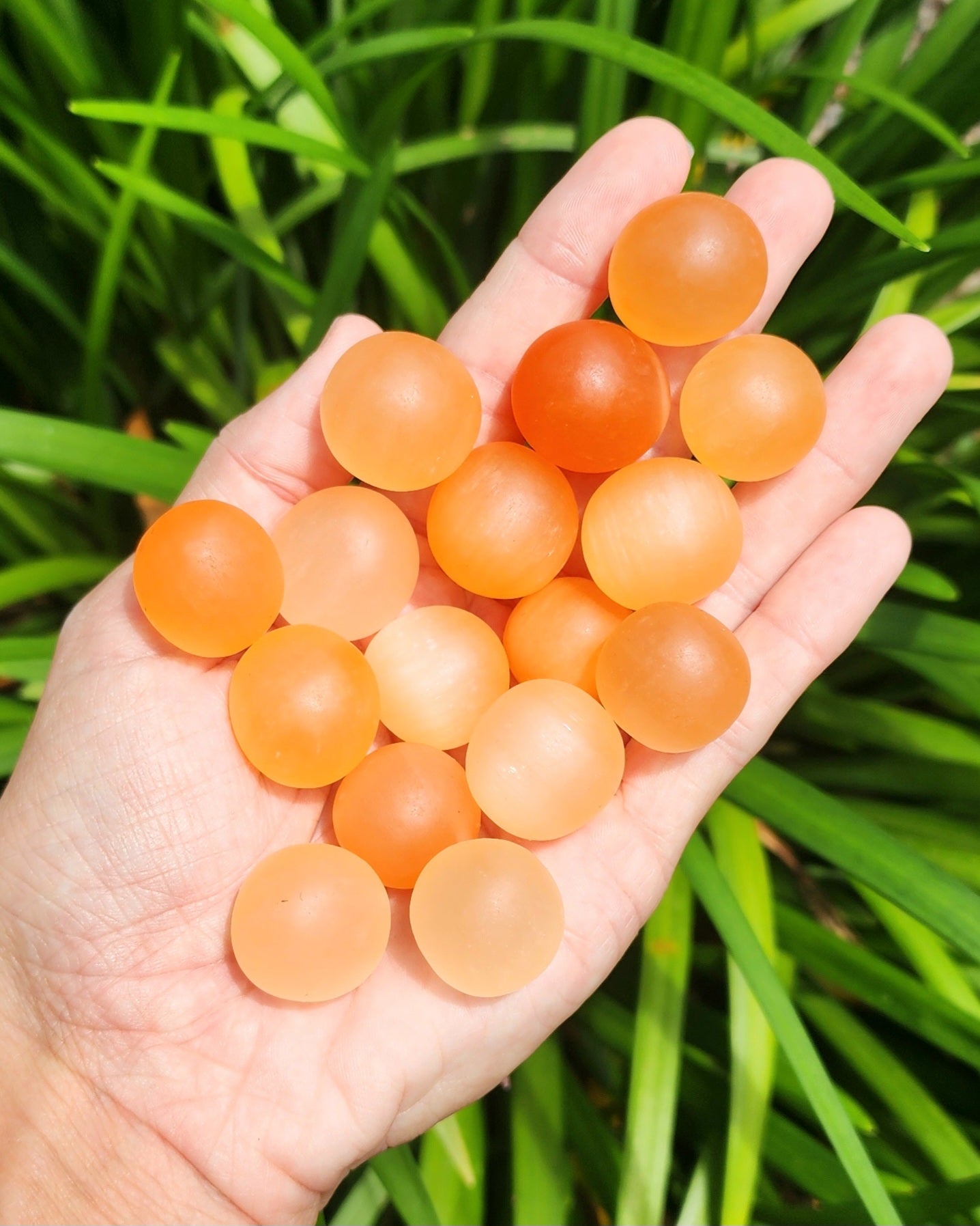 Peach Satin Spar Selenite Tumble