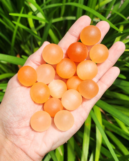 Peach Satin Spar Selenite Tumble