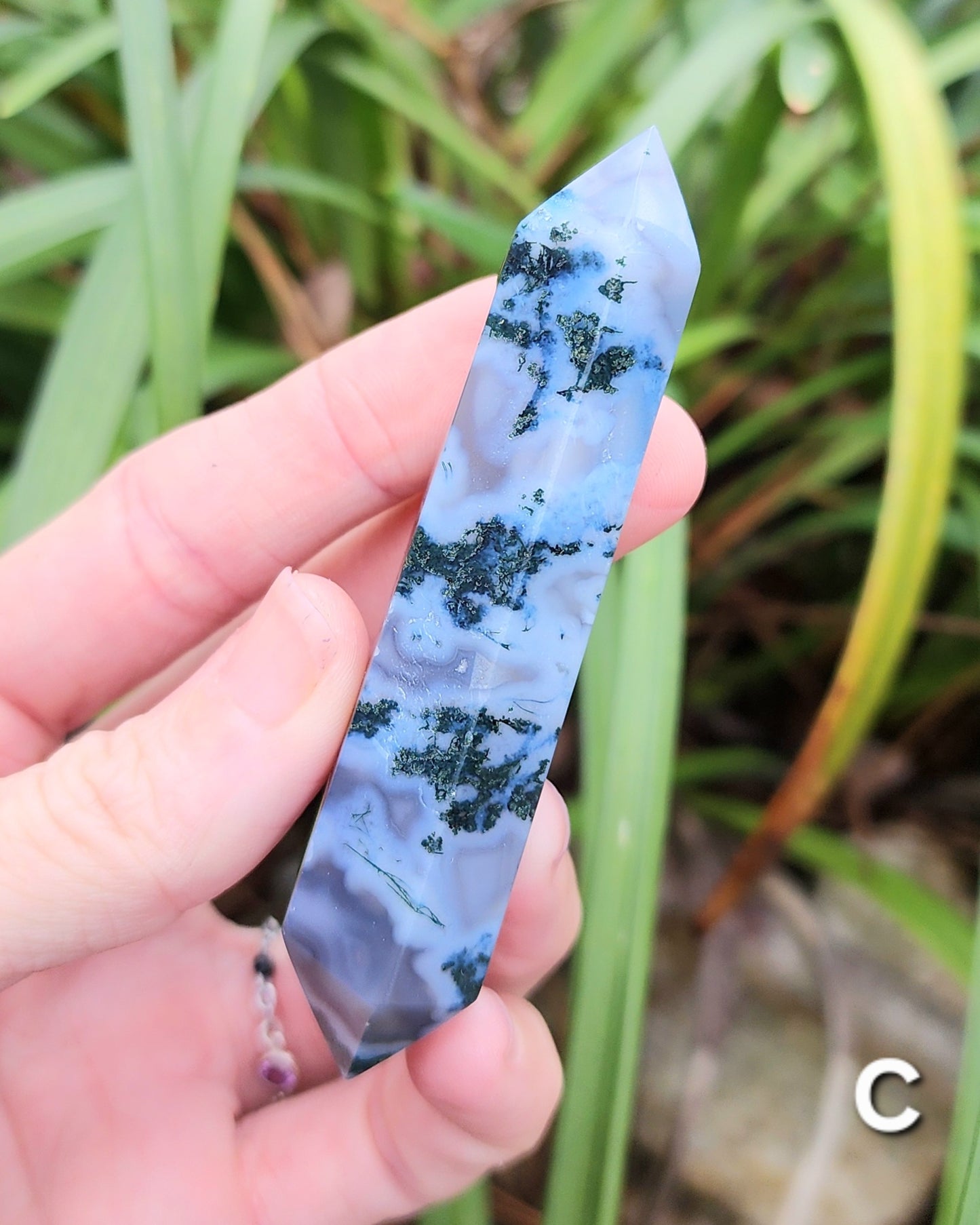 Moss Agate Double Terminated Points