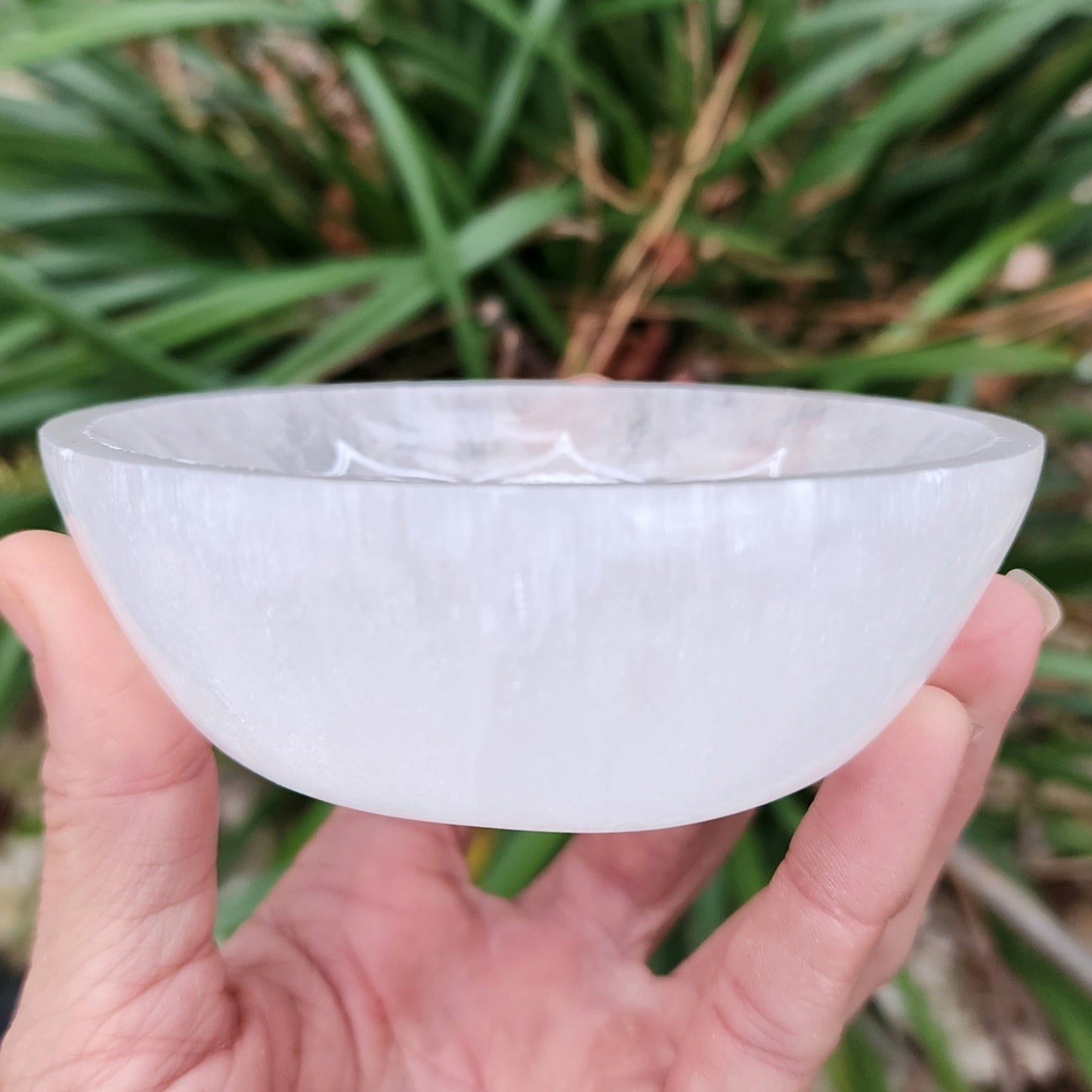 Satin Spar Selenite Lotus Mandala Bowl