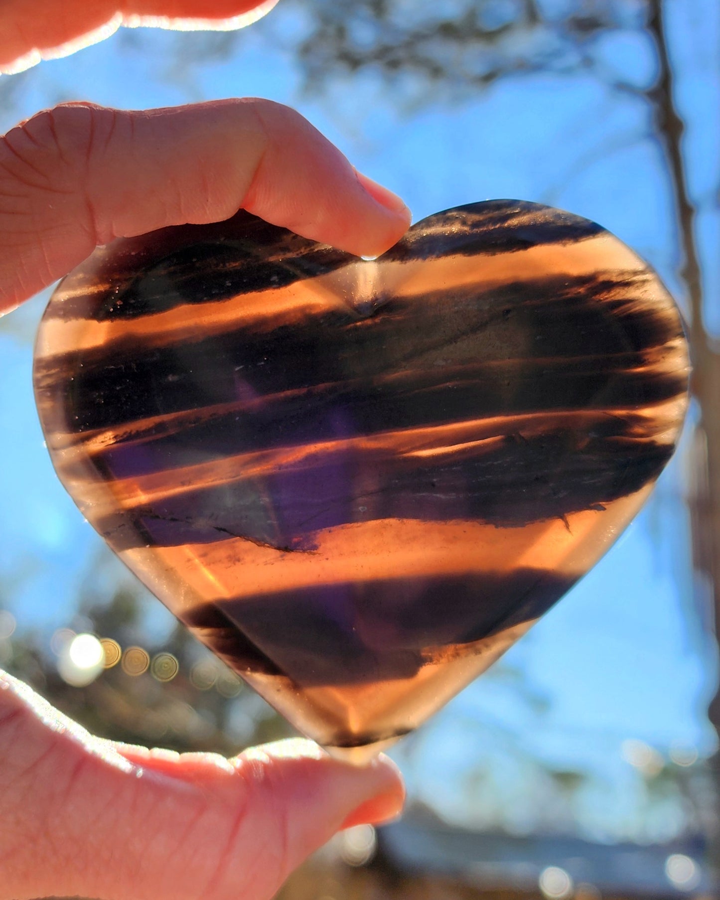 Midnight Lace Obsidian Heart on Stand