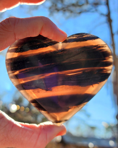 Midnight Lace Obsidian Heart on Stand
