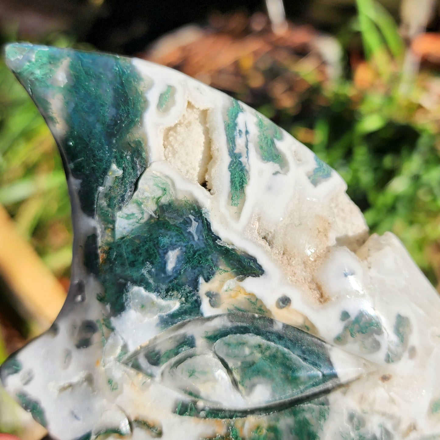 XL Moss Agate Man in the Moon